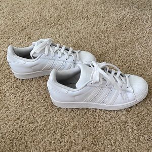 White adidas superstar sneakers